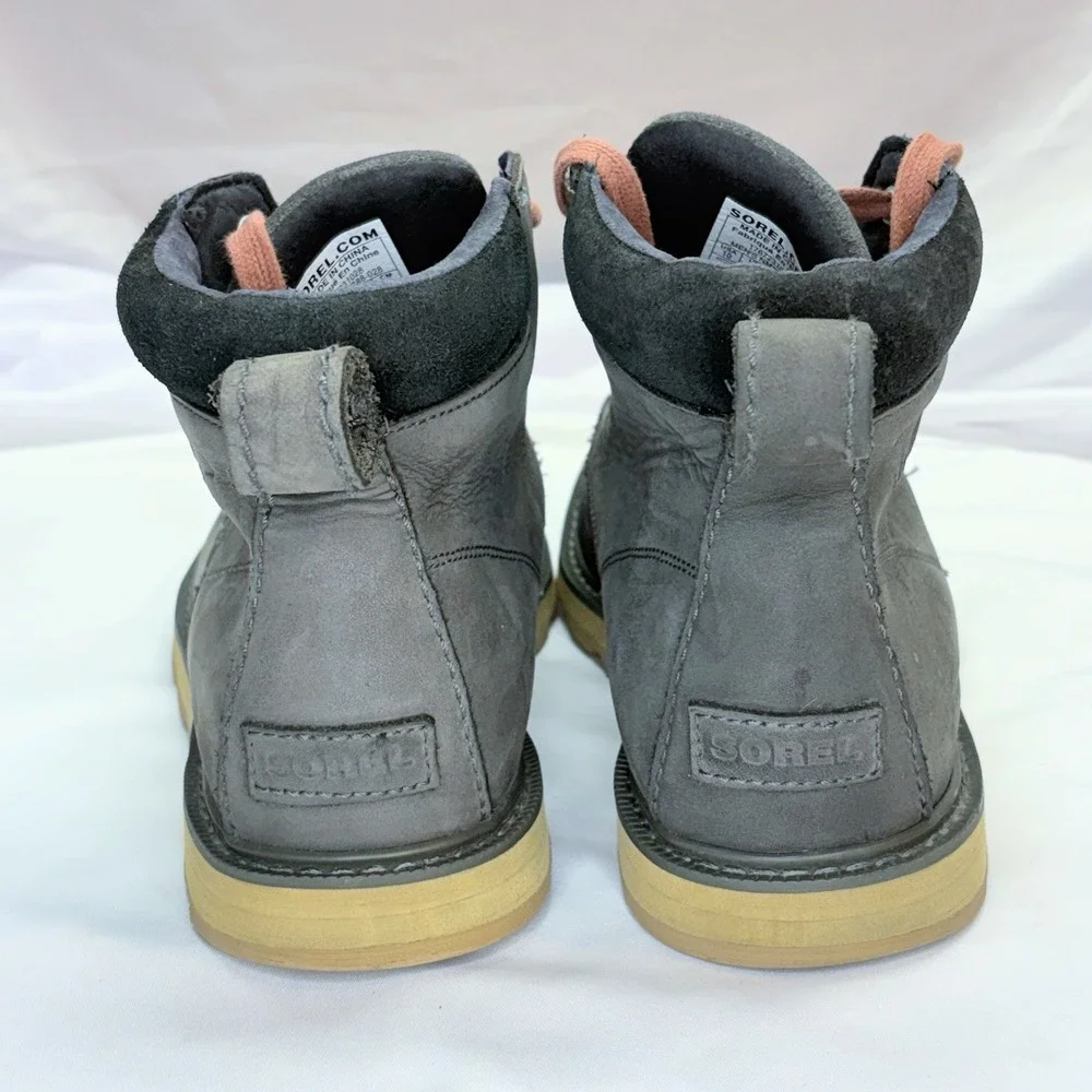 Sorel Madson Moc Toe Boots Mens 10 Quarry Gray Waterproof Leather NM2788-028